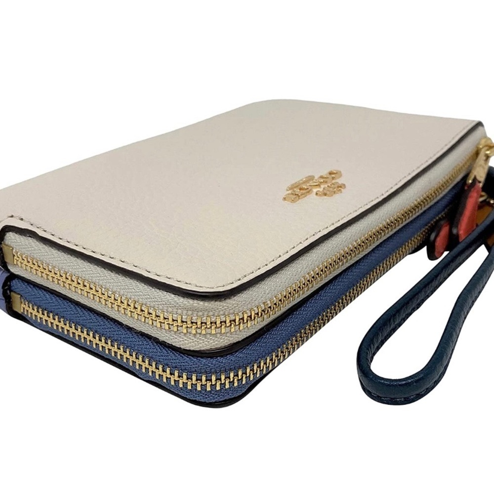 NWT COACH Double Corner Zip Wristlet in Colorblock